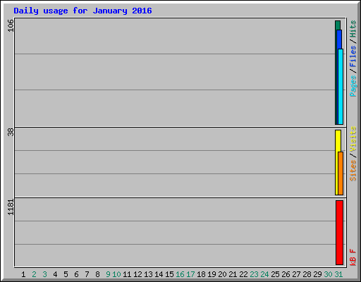 Daily usage for January 2016