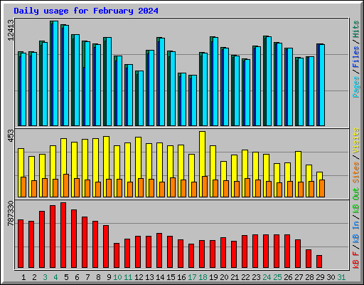 Daily usage for February 2024