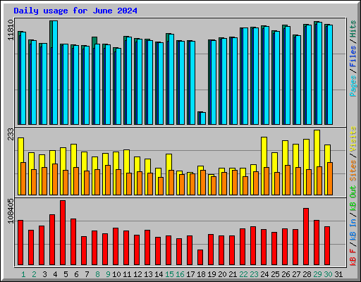 Daily usage for June 2024