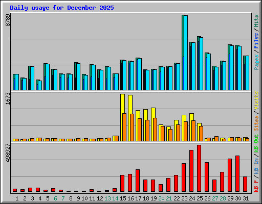 Daily usage for December 2025
