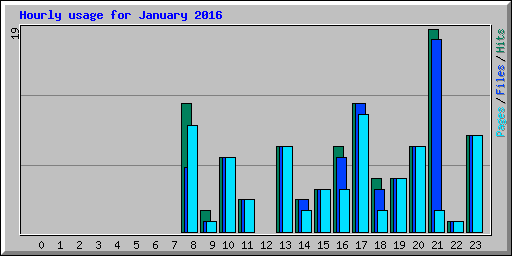 Hourly usage for January 2016