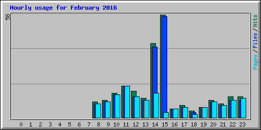 Hourly usage for February 2016