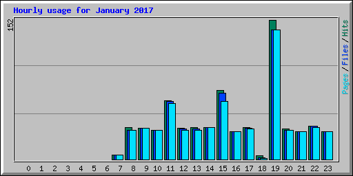 Hourly usage for January 2017
