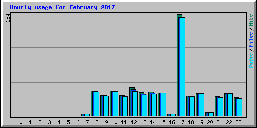 Hourly usage for February 2017