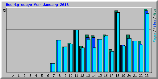 Hourly usage for January 2018