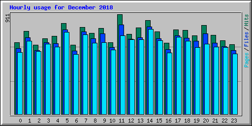 Hourly usage for December 2018
