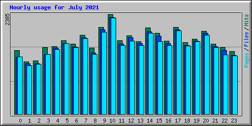 Hourly usage for July 2021
