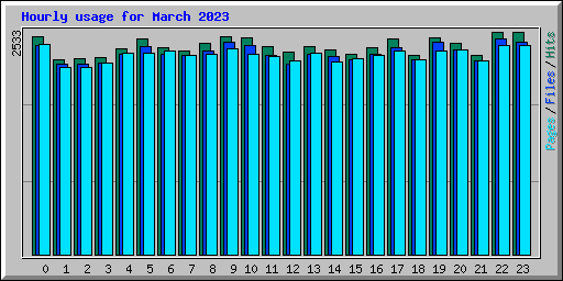 Hourly usage for March 2023