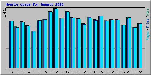 Hourly usage for August 2023