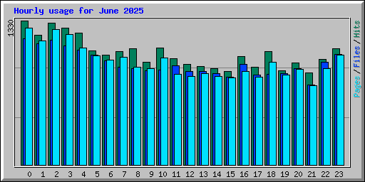 Hourly usage for June 2025